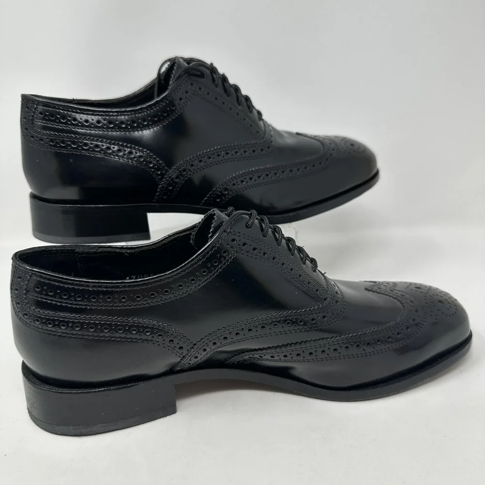 Florsheim Lexington‎ Dress Shoes Mens 8.5D Black Wingtip Oxford Brogue Leather